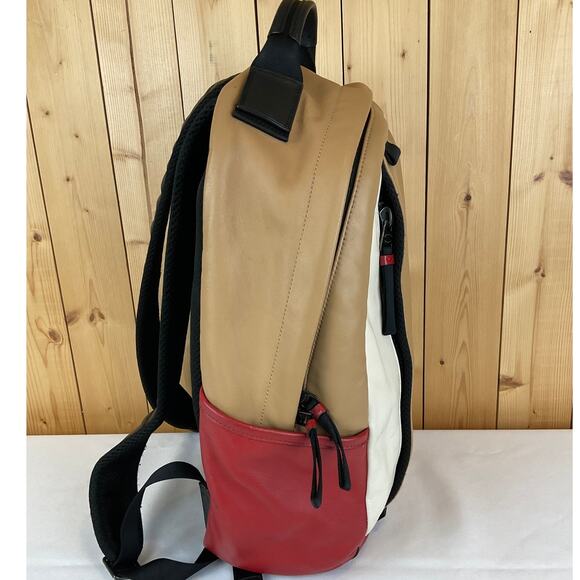 Coach Edge Backpack, Tan/White/Red/Black - Picture 4 of 10
